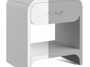 Bruno Bedside Table Raffia 3D Model