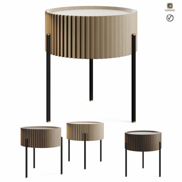 Circles Bedside Table LuxLucia Casa Model 3D .c4d .max .obj .3ds .fbx .stl .blend 