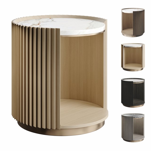 Circles II Marble Bedside Table By LuxLucia Casa 3D Model .c4d .max .obj .3ds .fbx .stl .blend 