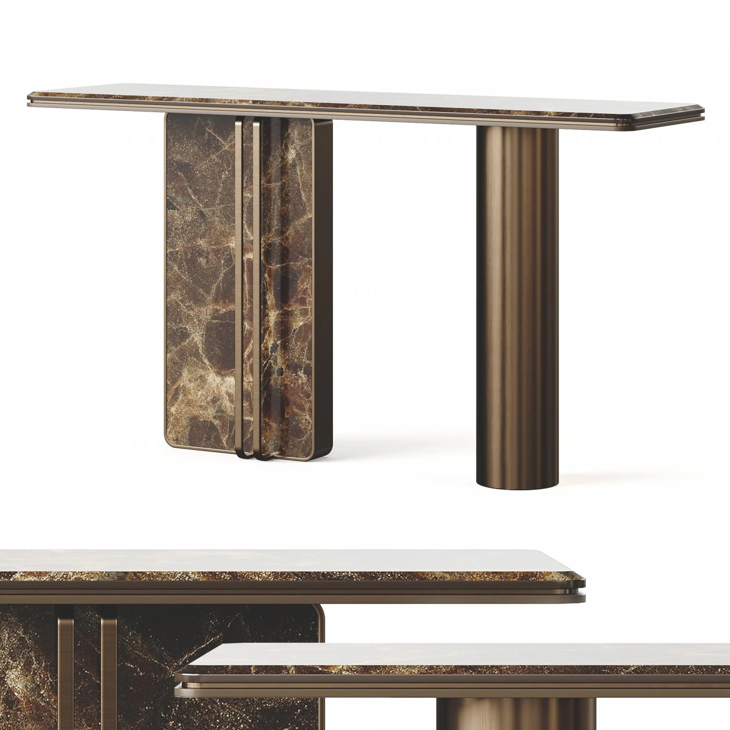 Marble Console Table By LuxLucia Casa 3D Model .c4d .max .obj .3ds .fbx .stl .blend