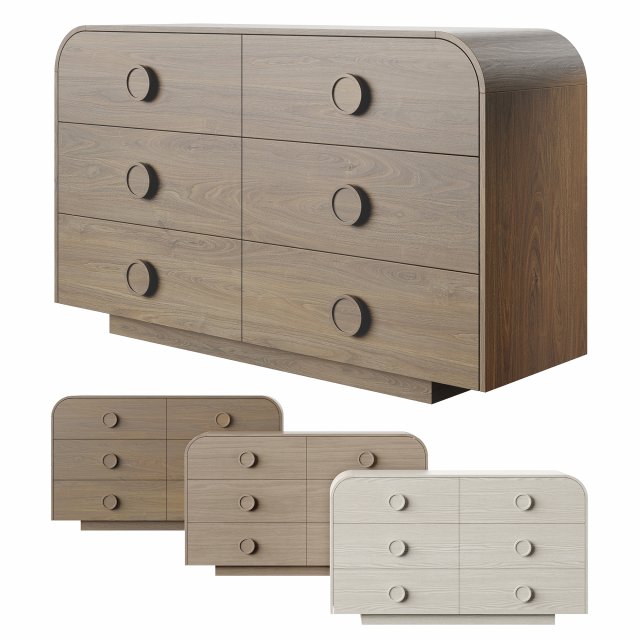 WestElm Sarah Sherman Samuel Knob Dresser 3D Model .c4d .max .obj .3ds .fbx .stl .blend 