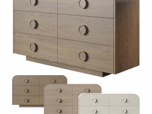 WestElm Sarah Sherman Samuel Knob Dresser 3D Модель