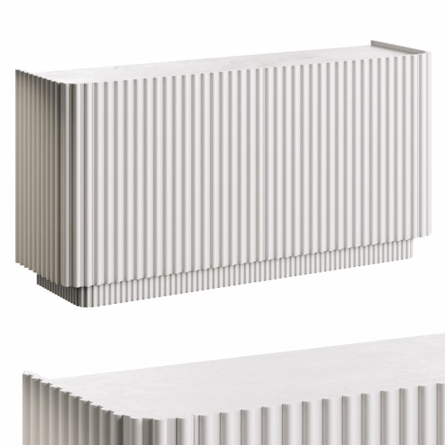 Truffle White Credenza 3D 模型 .c4d .max .obj .3ds .fbx .stl .blend 