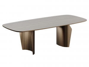 Bonaldo Flame Table Wood Top Modelo 3D