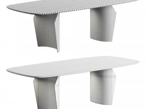 Bonaldo Flame Table Wood Top 3D Model