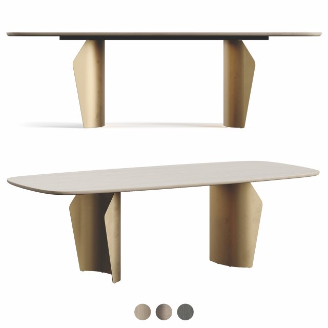 Bonaldo Flame Table Wood Top Modelo 3D .c4d .max .obj .3ds .fbx .stl .blend 