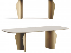 Bonaldo Flame Table Wood Top 3D Model