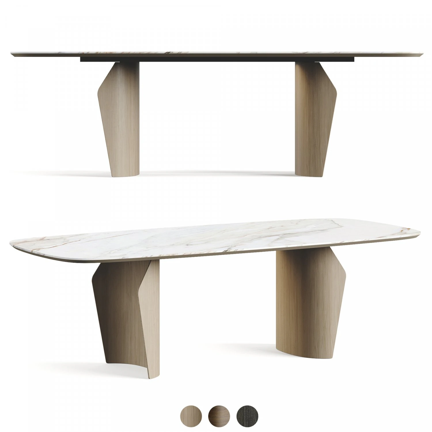Bonaldo Flame Table Marble Top 3D Model .c4d .max .obj .3ds .fbx .stl .blend 