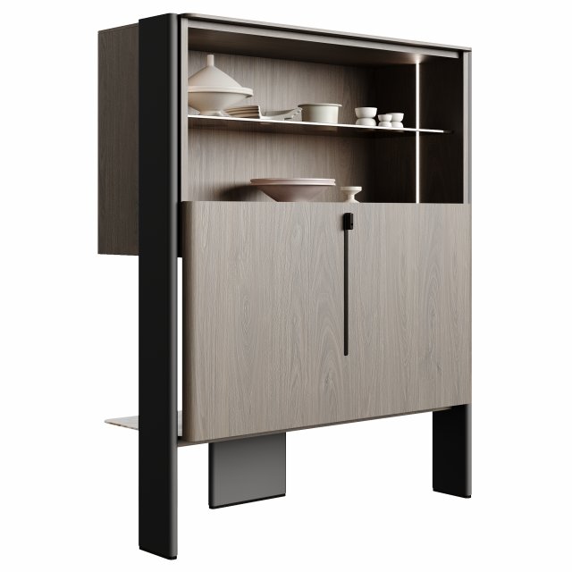 Cattelan Italia Cremona Bar Unit With Sliding Door Modèle 3D .c4d .max .obj .3ds .fbx .stl .blend 