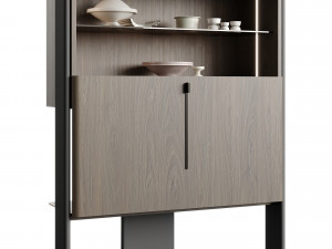 Cattelan Italia Cremona Bar Unit With Sliding Door Modèle 3D