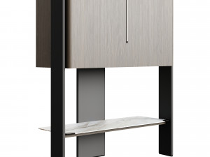 Cattelan Italia Cremona Bar Unit With Sliding Door Modèle 3D