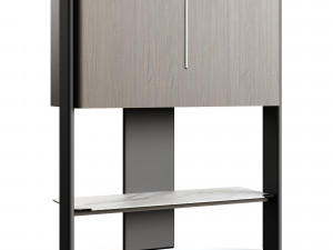 Cattelan Italia Cremona Bar Unit With Sliding Door Modèle 3D