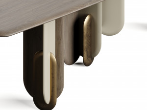 Laura Meroni Talento Square Dining Table 3D Model