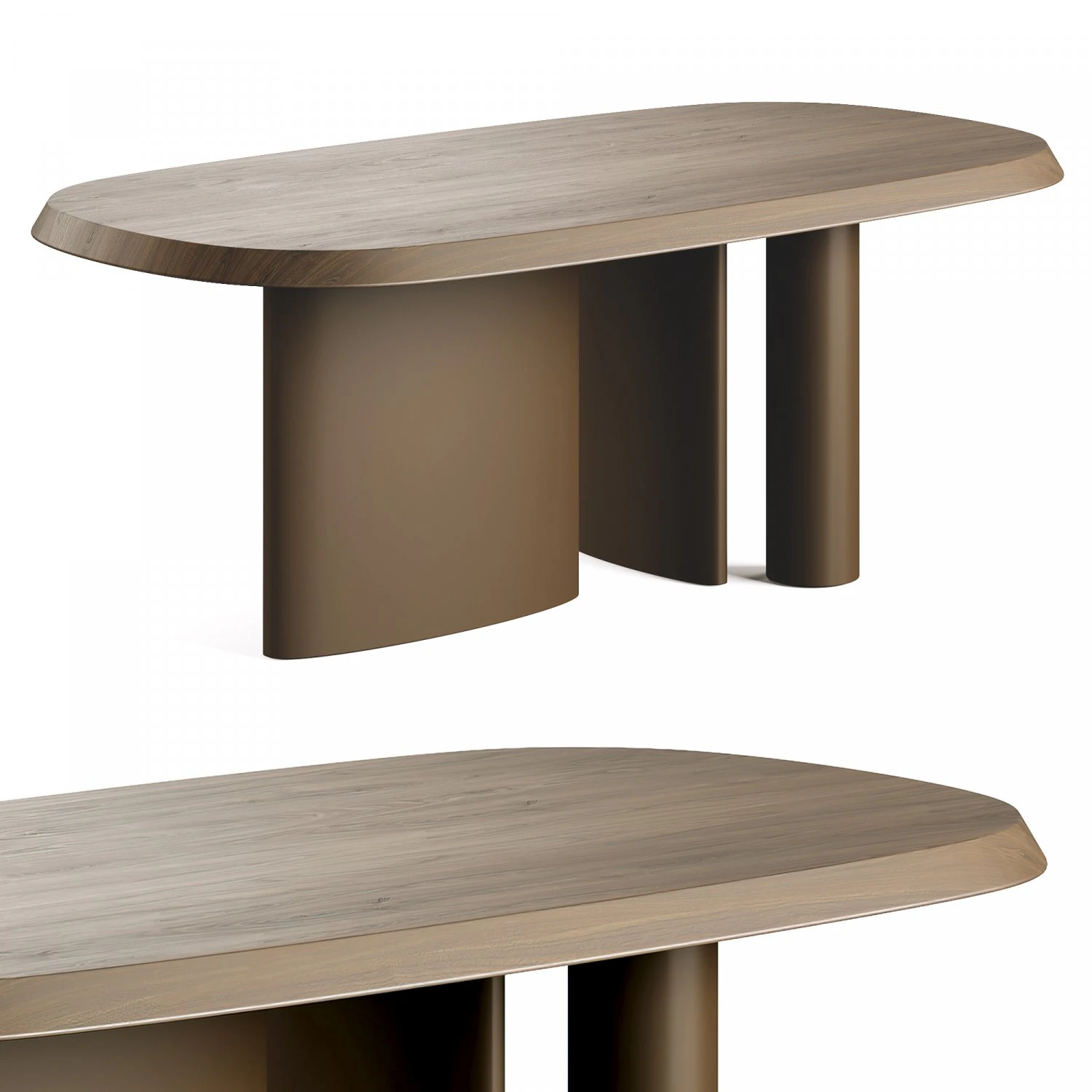 Bonaldo Padiglioni Double Material Dining Table 3D Model .c4d .max .obj .3ds .fbx .stl .blend 
