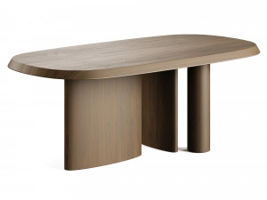 Bonaldo Padiglioni Double Material Dining Table 3D Model