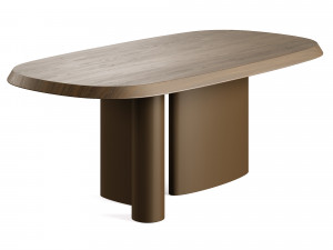 Bonaldo Padiglioni Double Material Dining Table 3D Model