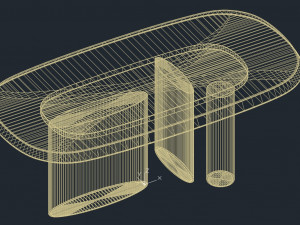 Bonaldo Padiglioni Double Material Dining Table 3D Model