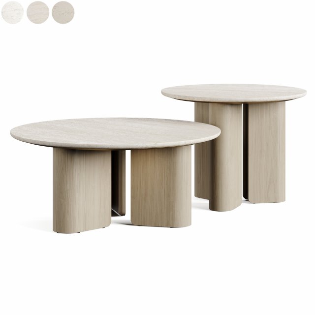 Arhaus Jaira Coffee Circles Table Close 3D Model .c4d .max .obj .3ds .fbx .lwo .lw .lws