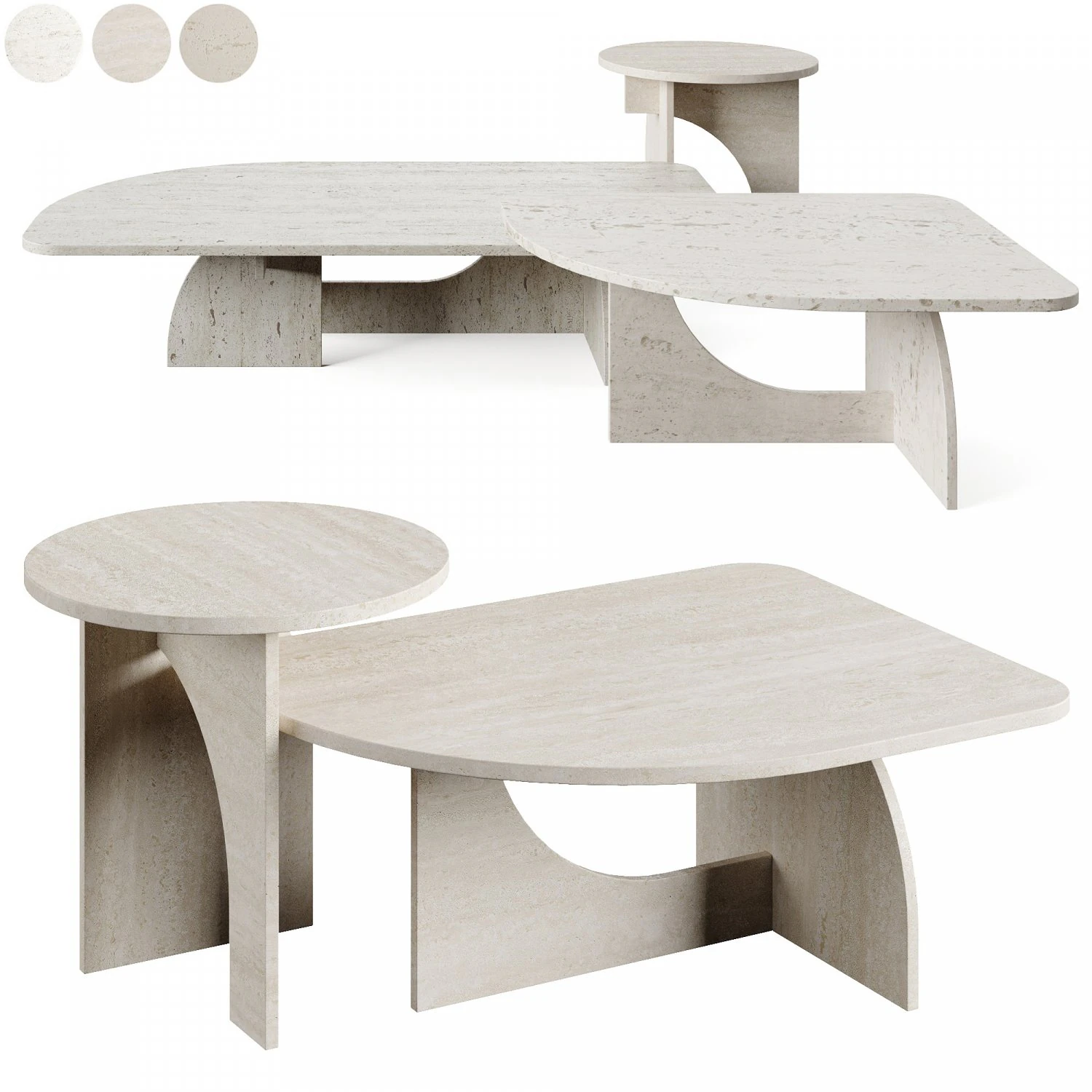 Gallotti Radice Selce Coffee Table GallottiRadice 3D Model .c4d .max .obj .3ds .fbx .stl .blend 