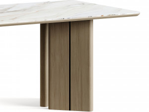Laskasas Ponza Dining Table 3D मॉडल