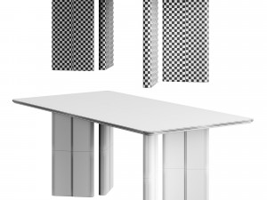 Laskasas Ponza Dining Table 3D मॉडल