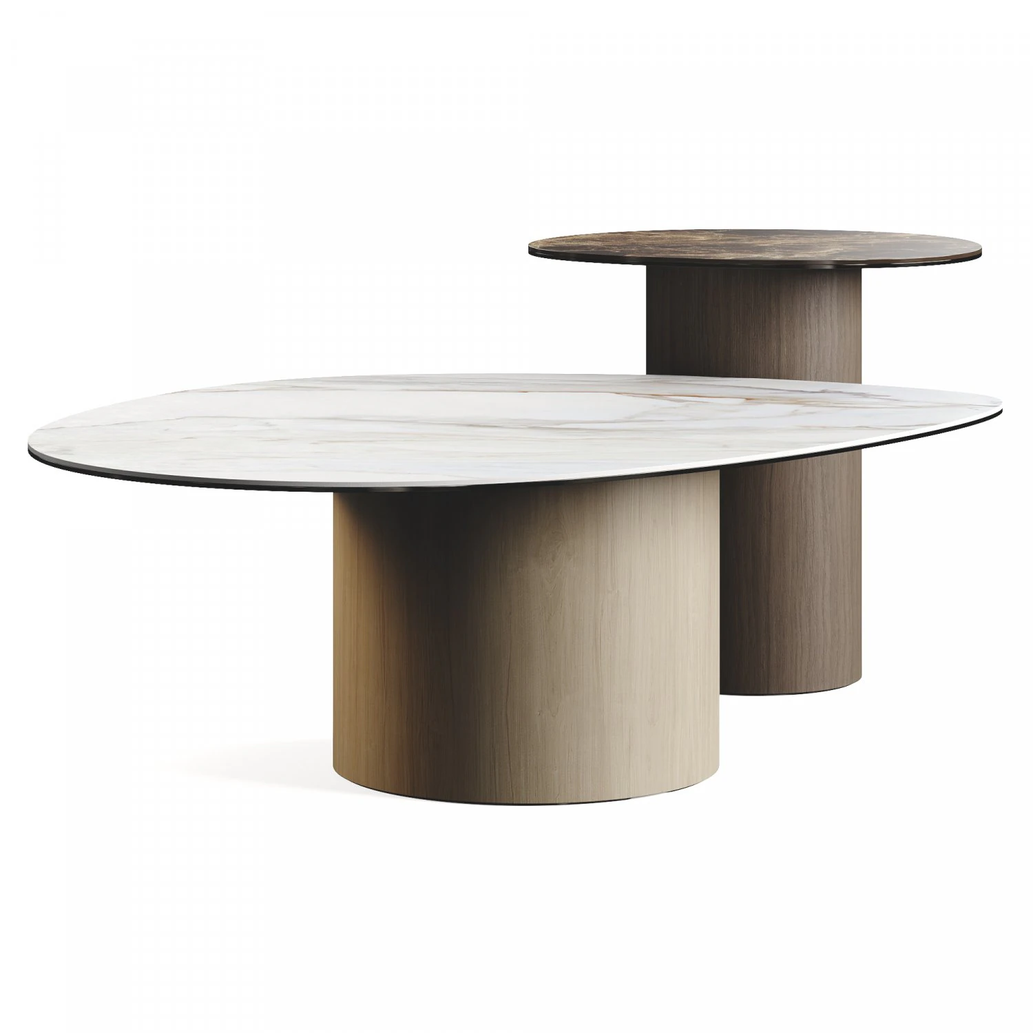 Calligaris Mushroom Coffee TopTables Marble 3D Model .c4d .max .obj .3ds .fbx .stl .blend 