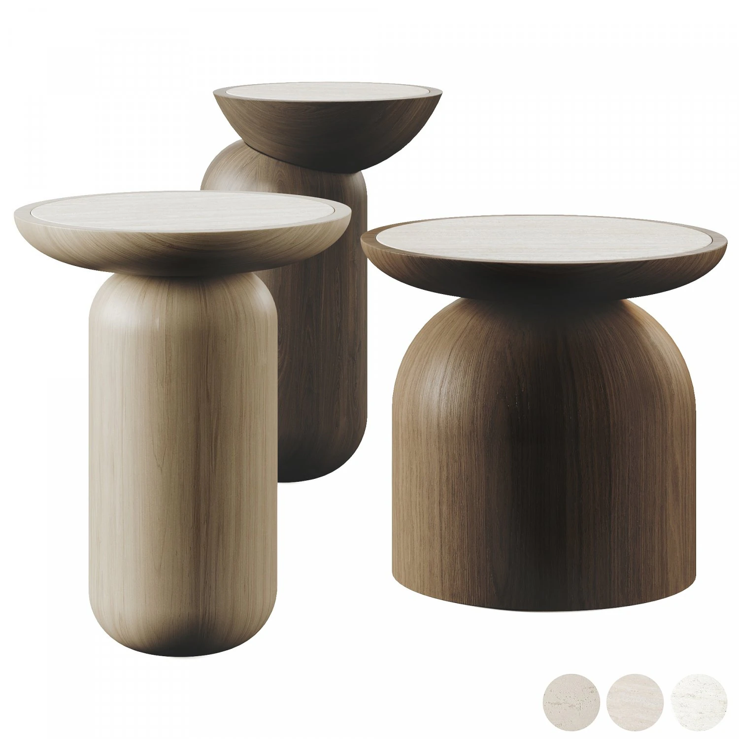 Mezcalitos Set Side Tables 3D Model .c4d .max .obj .3ds .fbx .stl .blend 