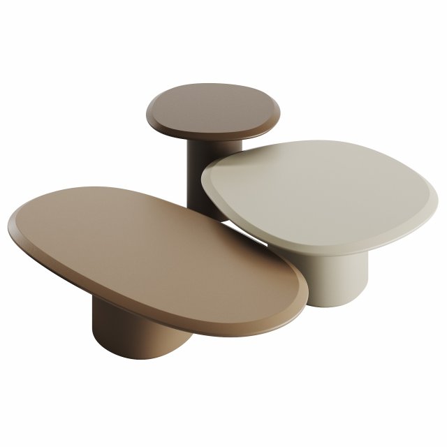 Carpanese Home Pebble Coffee Table Rising Collection Model 3D .c4d .max .obj .3ds .fbx .stl .blend 