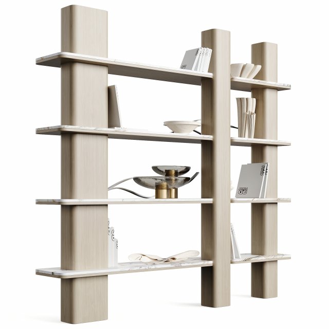 Carpanese Home Erice Bookshelf Rising Collection 3D 模型 .c4d .max .obj .3ds .fbx .stl .blend 