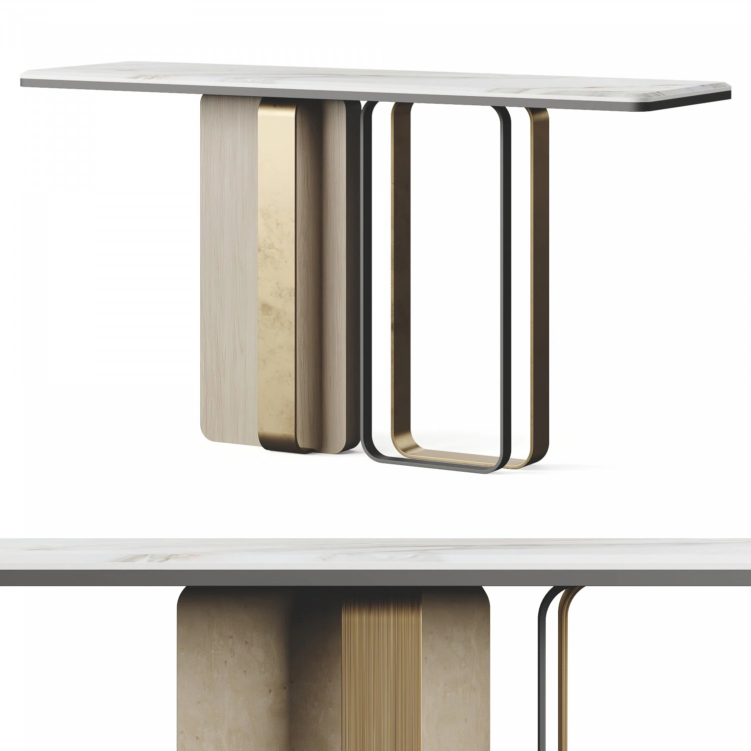 Homary Narrow Console Table 3D Model .c4d .max .obj .3ds .fbx .stl .blend
