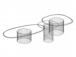 Carpanese Home Pebble Stone Table Rising Collection 3D-Modell