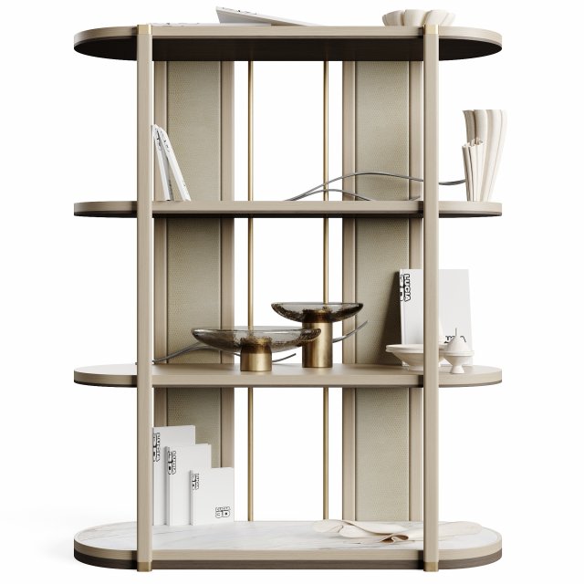 Frato FIRENZE Bookcase with Decoration Modello 3D .c4d .max .obj .3ds .fbx .stl .blend 