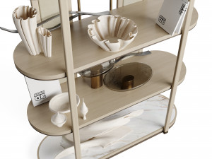 Frato FIRENZE Bookcase with Decoration Modello 3D