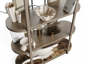 Frato FIRENZE Bookcase with Decoration Modello 3D