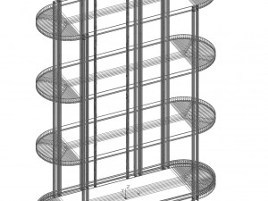 Frato FIRENZE Bookcase with Decoration Modello 3D