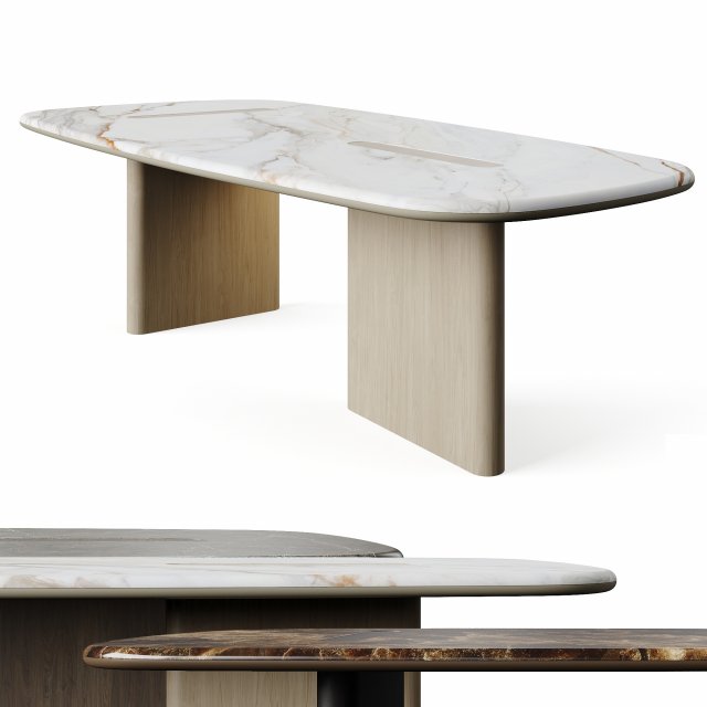 Carpanese Home LINEA T Dinning Table Rising Collection 3D Model .c4d .max .obj .3ds .fbx .stl .blend 