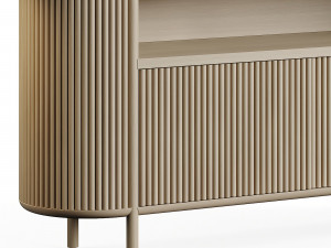 Cypress Whitewashed Wood Credenza 3D Model