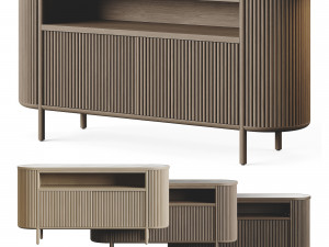 Cypress Whitewashed Wood Credenza 3D Model