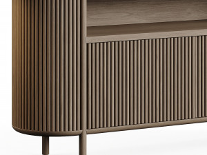 Cypress Whitewashed Wood Credenza 3D Model