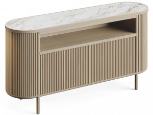 Cypress Whitewashed Wood Credenza 3D Model