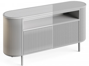 Cypress Whitewashed Wood Credenza 3D Model