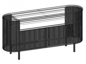 Cypress Whitewashed Wood Credenza 3D Model