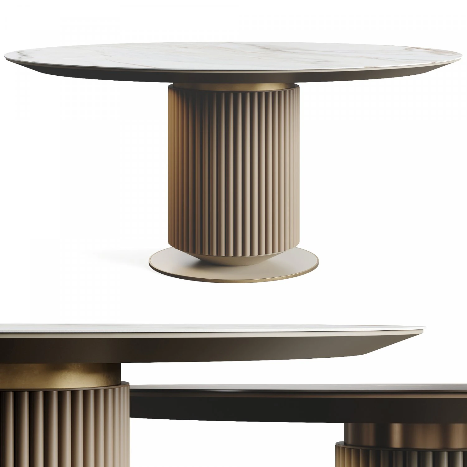 Ana Roque Noah Dining Table 3D Model .c4d .max .obj .3ds .fbx .stl .blend