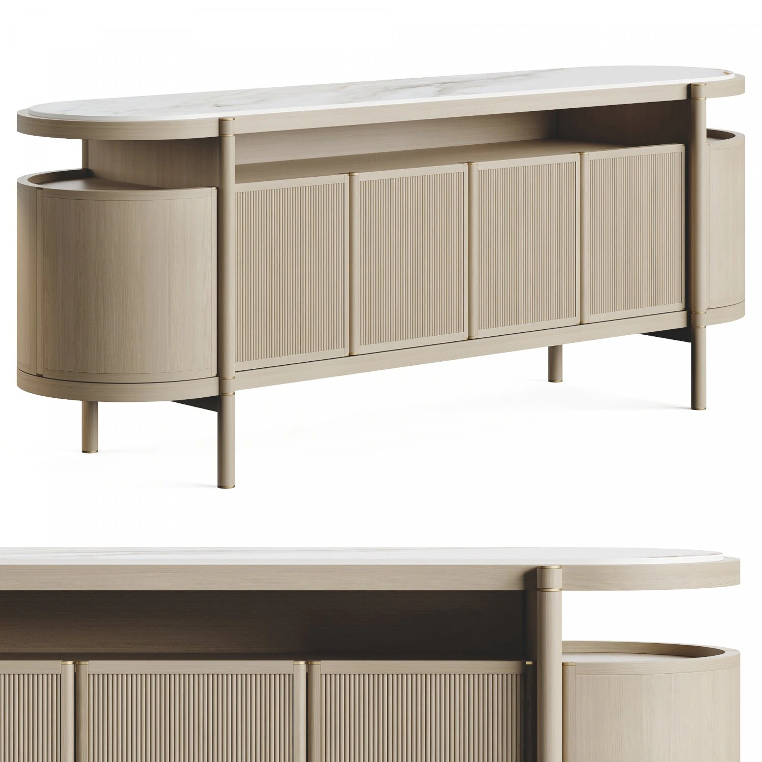 Frato Salerno Sideboard 3D Model .c4d .max .obj .3ds .fbx .stl .blend 