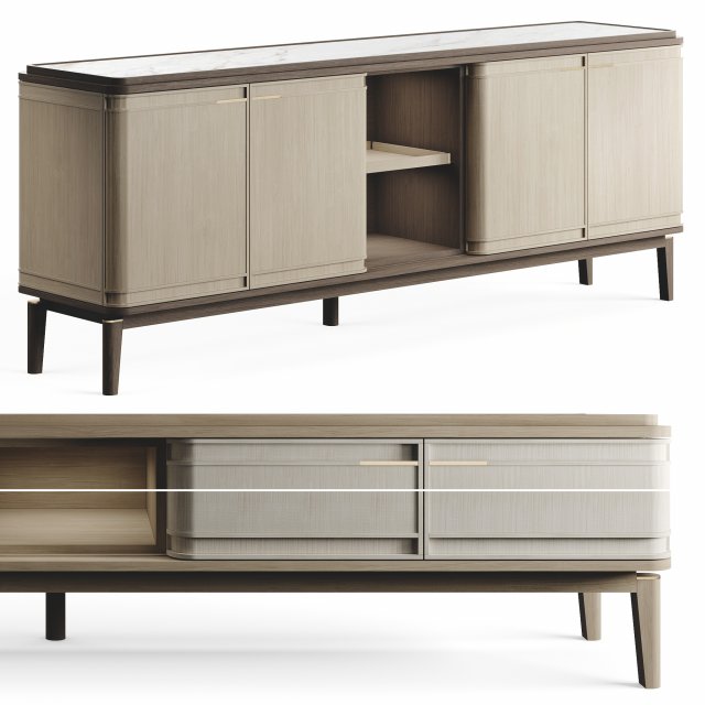 FRATO AUSTIN Sideboard 3D Model .c4d .max .obj .3ds .fbx .stl .blend 