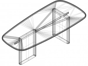 Carpanese Home LINEA T TRAVERTINO Dining Table Modelo 3D