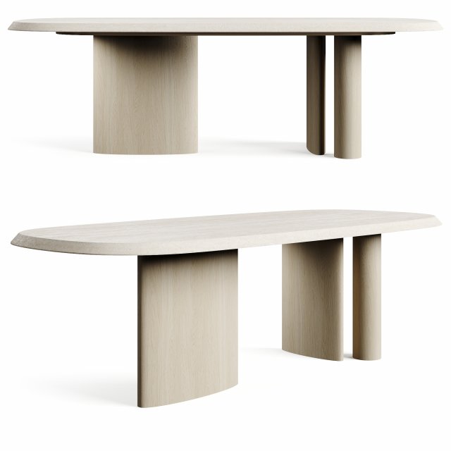 Bonaldo Padiglioni 2024 Travertino Dining Table Model 3D .c4d .max .obj .3ds .fbx .stl .blend 