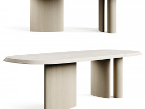 Bonaldo Padiglioni 2024 Travertino Dining Table 3D 模型