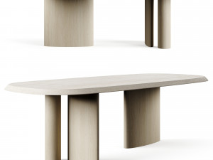 Bonaldo Padiglioni 2024 Travertino Dining Table Model 3D