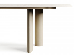 Bonaldo Padiglioni 2024 Travertino Dining Table Model 3D